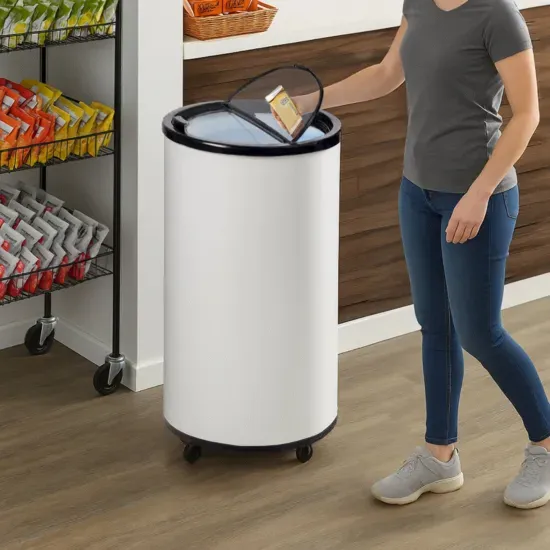 Unity U-BF2, 2 Cu.Ft. White Barrel Merchandiser Freezer