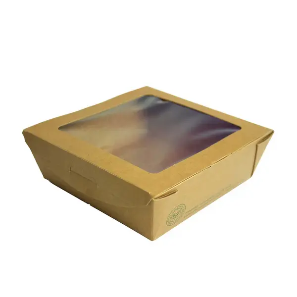 Vegware 01VWPASTA, 4.75x4.75x1.75-Inch Window Box, Medium Size, 300/CS, ASTM D6400, ASTM D6868, BPI, Cedar Grove