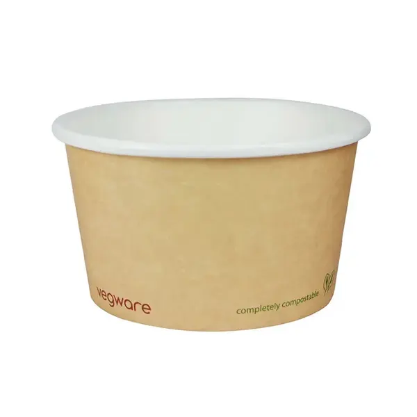 Vegware KSC12, 12-Ounce Cold/Hot Paper Food Container, 500/CS, ASTM D6400, ASTM D6868, BPI, OK Compost, Cedar Grove