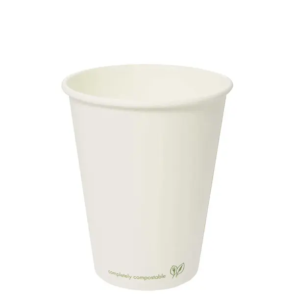 Vegware LRC-8, 8-Ounce White Ripple Double Wall Hot Cup, 1000/CS, ASTM, BPI, Cedar Grove, OK Compost