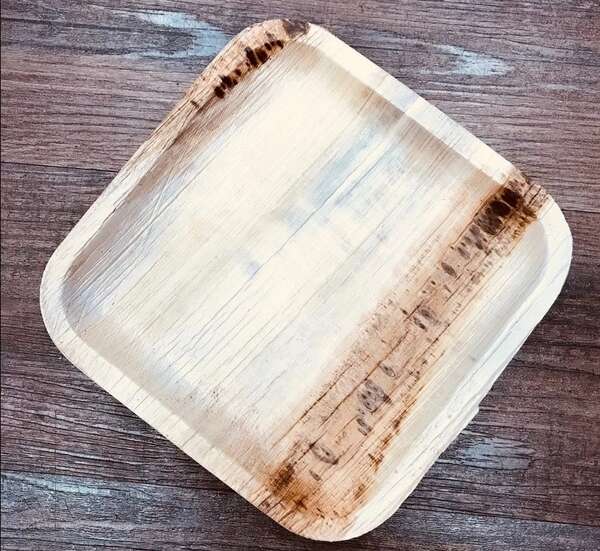 VerTerra 01-00-16B 7-inch Eco-Friendly Square Palm Leaf Plate, 300/CS