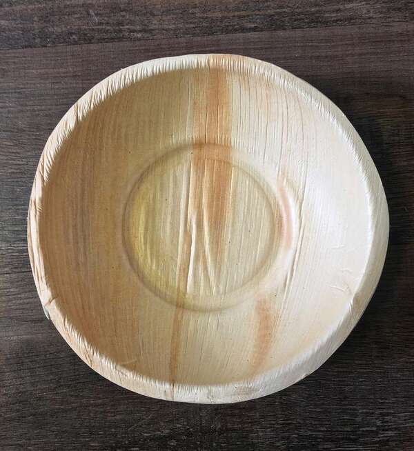 VerTerra 01-00-22B-X 8-inch Eco-Friendly Round Palm Leaf Salad Bowl, 25/PK