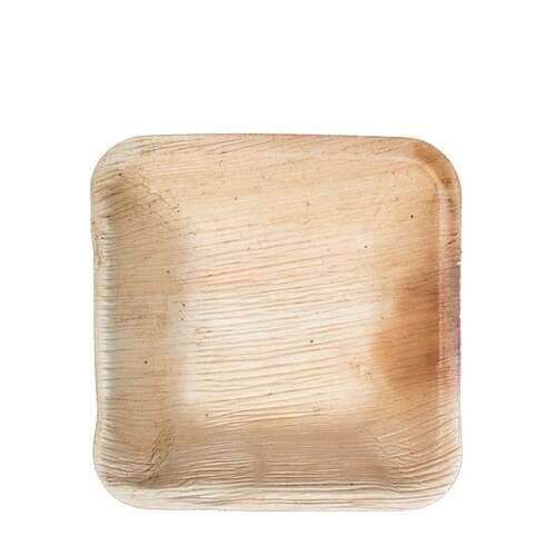 VerTerra Dinnerware VerTerra 01-22-10B-X 4-inch Eco-Friendly Square Palm Leaf Plate, 25/PK