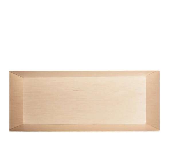 VerTerra Dinnerware VerTerra TG-DE-3X8-X 3x8-inch Eco-Friendly Fixed Sided Mini Single Use Wooden Tray, 100/PK