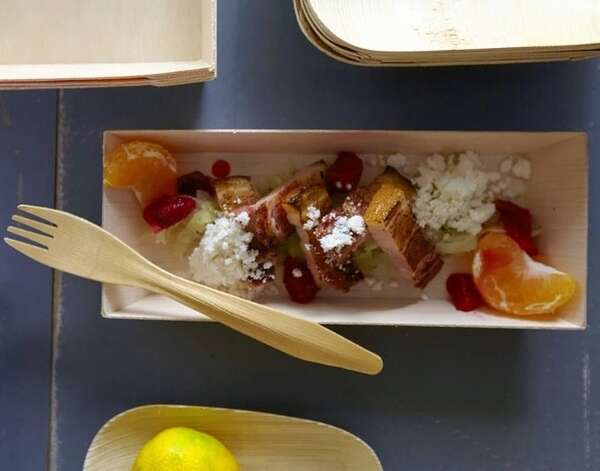 VerTerra TG-DE-3X8-X 3x8-inch Eco-Friendly Fixed Sided Mini Single Use Wooden Tray, 100/PK