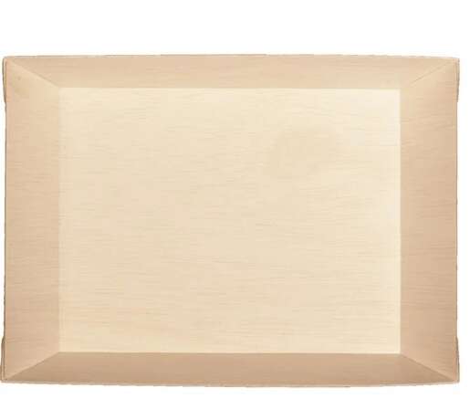 VerTerra Dinnerware VerTerra TG-DE-5X7-X 5x7-inch Eco-Friendly Fixed Sided Rectangular Single Use Wooden Tray, 100/PK
