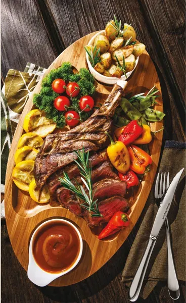 Wilmax WL-771040/A 16Г—9-Inch Wood Pattern 3-Section Food Serving Platter, 24/CS