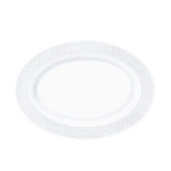 Wilmax WL-880103/1C, 14x10-Inch White Porcelain Oval Platter, 18/PACK
