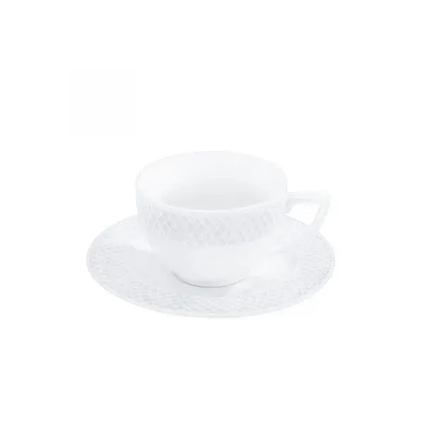 Wilmax WL-880106/6C, 6 Oz Porcelain Tea Cup and Saucer Set, 8/SET