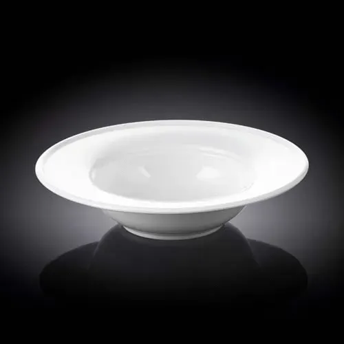 Wilmax WL-991020/A 9-Inch Round White Porcelain Deep Plate, 24/CS