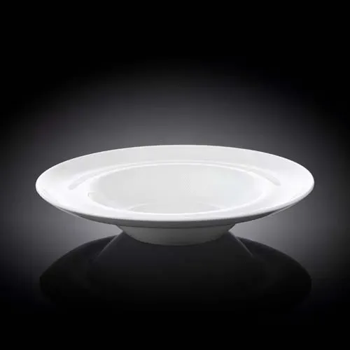Wilmax WL-991022/A 9-Inch Undina Round White Porcelain Deep Plate, 24/CS