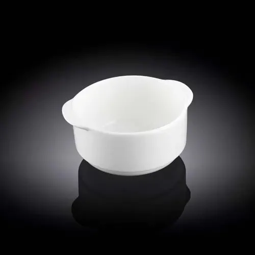 Wilmax WL-991127/A 11 Oz White Porcelain Soup Cup with Handles, 48/CS