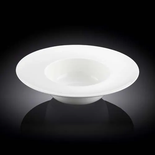 Wilmax WL-991186/A 9-Inch Round White Porcelain Deep Plate, 18/CS