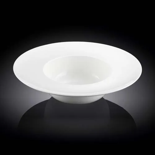 Wilmax WL-991187/A 10-Inch Round White Porcelain Deep Plate, 18/CS