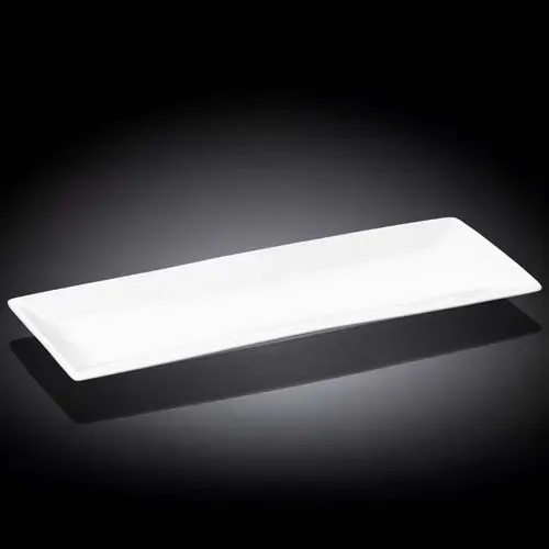 Wilmax WL-992016/A 14x5.5-Inch White Porcelain Sushi/Canape Dish, 18/CS
