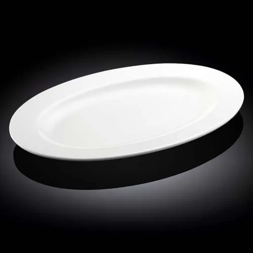 Wilmax WL-992027/A 16-Inch Stella Pro Oval White Porcelain Platter, 12/CS
