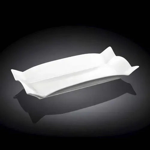 Wilmax WL-992582/A 10x5-Inch Emily White Porcelain Platter, 24/CS