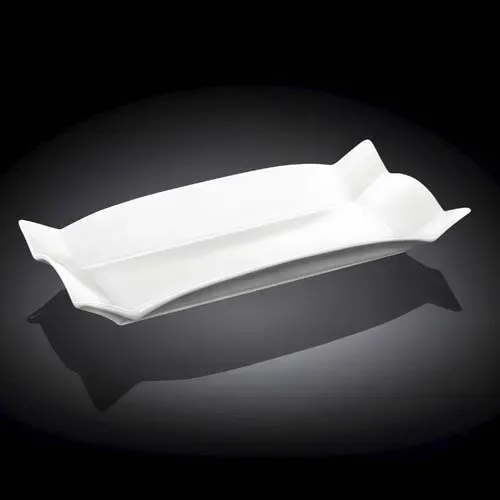 Wilmax WL-992583/A 12.5x6-Inch Emily White Porcelain Platter, 18/CS