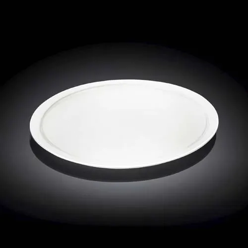 Wilmax WL-992618/A 14-Inch White Porcelain Pizza Plate, 12/CS