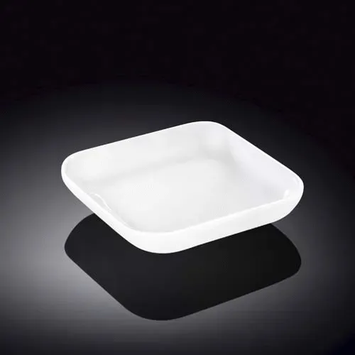 Wilmax WL-992676/A 3.5x3.5-Inch White Porcelain Square Dish, 144/CS