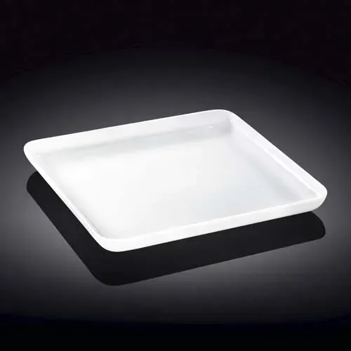 Wilmax WL-992682/A 10.75x10.75-Inch White Porcelain Square Dish, 18/CS