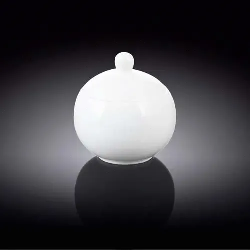 Wilmax WL-995001/A 11 Oz Olivia White Porcelain Sugar Bowl with Lid, 36/CS