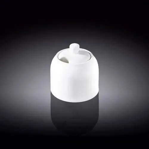 Wilmax WL-995017/A 9 Oz White Porcelain Sugar Bowl with Lid, 36/CS