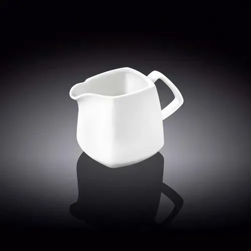 Wilmax WL-995027/A 10 Oz Ilona White Porcelain Creamer, 48/CS