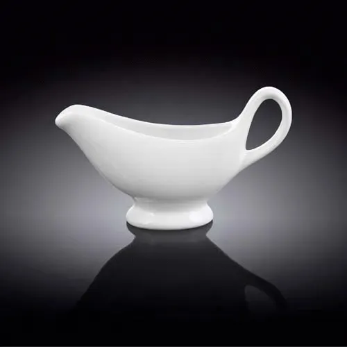 Wilmax WL-996013/A 6 Oz White Porcelain Sauce Boat, 48/CS