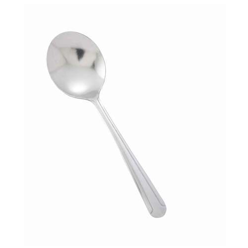 - 0001-04, Dominion Medium Weight Bouillon Spoon, 18/0 Stainless Steel, Vibro Finish, 12/Pack