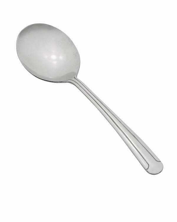 - 0081-04, Dominion Medium Weight Bouillon Spoon, 18/0 Stainless Steel, Vibro Finish, Clear View 24/Pack