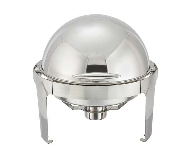 - 602, 6-Quart Madison Round Chafer With Stainless Frame and Roll Top