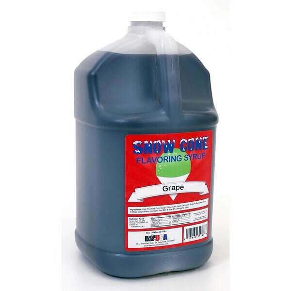 Winco 72003, Benchmark Snow Cone Syrup - Grape - 1 Gal.