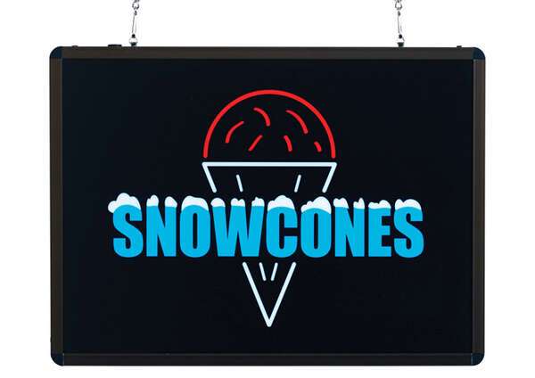 - 92003, Benchmark Ultra-Brite Sign - Snow Cones, 120v