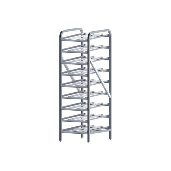 Winco ALCR-9, 9-Tier Full Height Stationary Heavy-Duty Aluminum Can Storage Rack