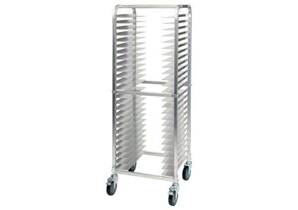 Winco ALPR-26BK Knocked Down 26-Tier Aluminum Pizza Pan Rack, 2-Inch Spacing, EA