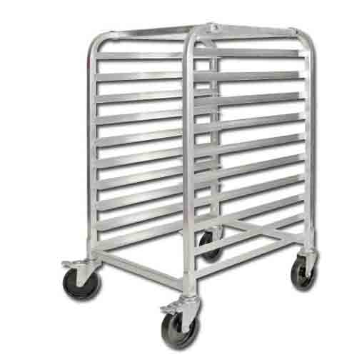 - ALRK-10BK, 10-Tier Sheet Pan Rack with Brake, 3" Spacing, Aluminum
