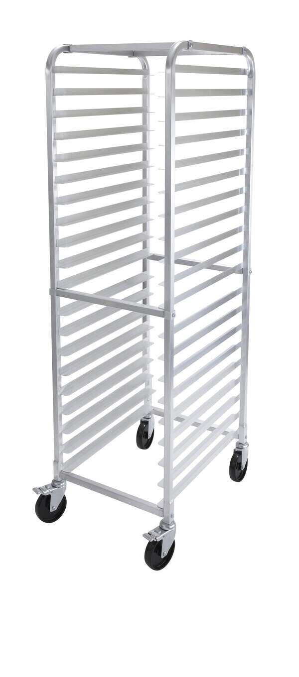 Winco ALRK-20BK, 20-Tier Aluminum Rack with Brake, NSF, EA