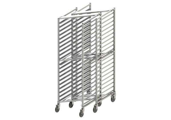 Winco ALZK-20BK, Heavy Duty 20-Tier Rack with Brake for Aluminum Sheet Pans, Nesting Style, 3-inch Spacing, NSF