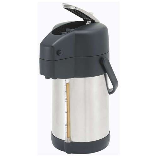 Winco APSG-22, 2.2-Liter Stainless Steel Lined Air Pot with Sight Glass and Zinc Alloy Lever Top
