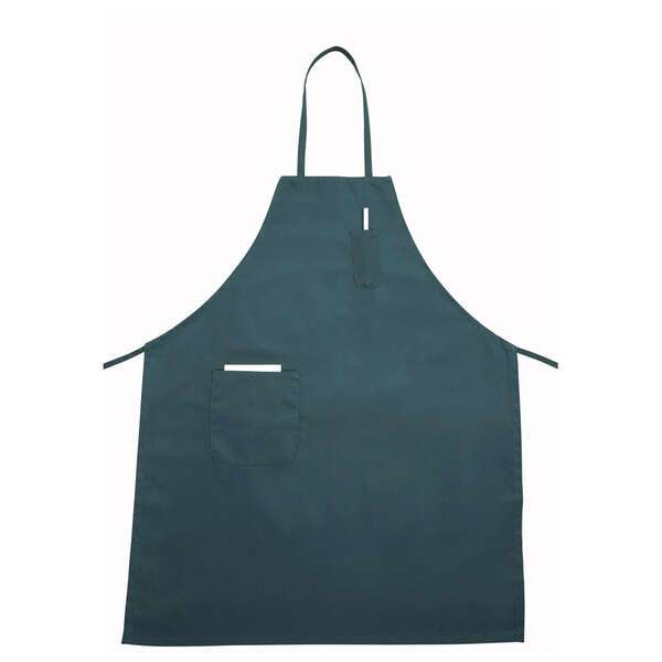 Winco BA-PGN, 31x26-Inch Full-Length Green Bib Apron with Pocket