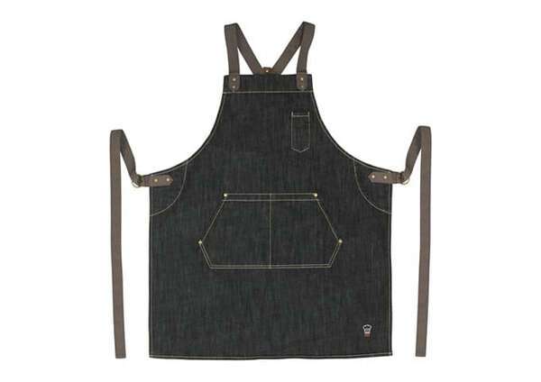 Winco BADN-3126 32x27-Inch Heavyweight Denim Cross-Back Bib Apron, EA