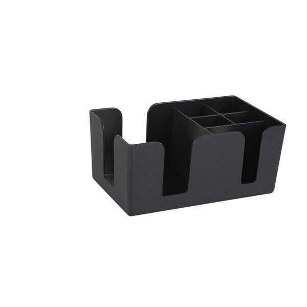 - BC-6, 6-Compartment Plastic Bar Caddy, Black