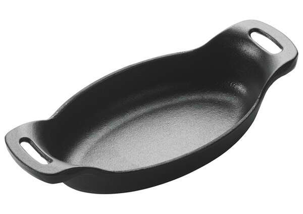- CASM-6O, 6.5"x4.25" 9 Oz FireIron Oval Mini Cast Iron Server, EA