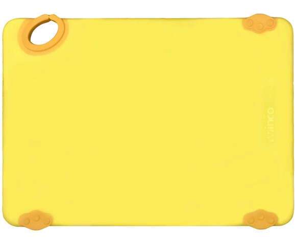 Winco CBK-1218YL 12x18x0.5-Inch STATIK BOARD™ Yellow Cutting Board with Hook, EA