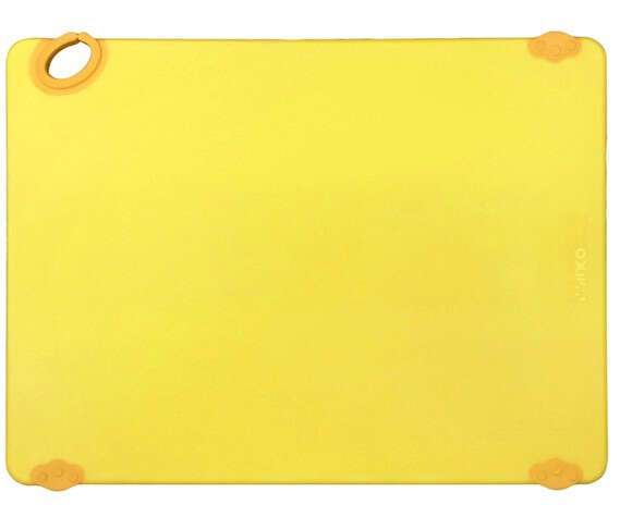 Winco CBK-1520YL 15x20x0.5-Inch STATIK BOARD™ Yellow Cutting Board with Hook, EA