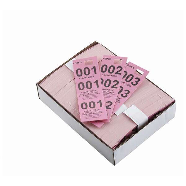 - CCK-5PK, Pink Coat Check Tags, 500/CS