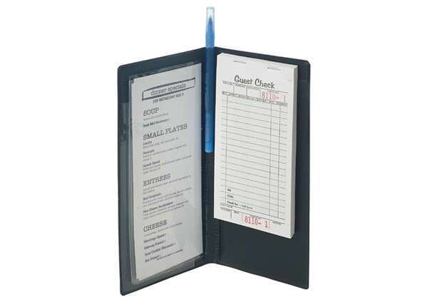 - CHK-3K, 9.25x4.5-Inch Black Server Book with Clear Sleeve, EA