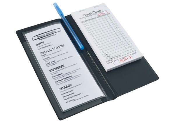 CHK-3K, 9.25x4.5-Inch Black Server Book with Clear Sleeve, EA