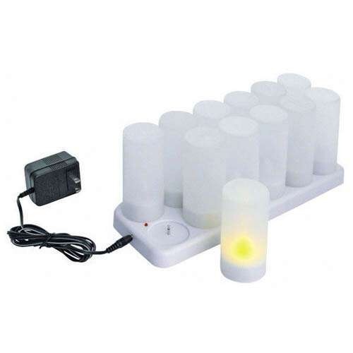 - CLR-12S, Rechargeable Tealight with Plastic Cup Battery Included, 12-Piece Set